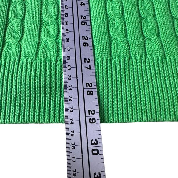Lilly Pulitzer Cardigan Sweater Hoodie Womens Small Green Cable Knit 100% Cotton - Picture 10 of 10
